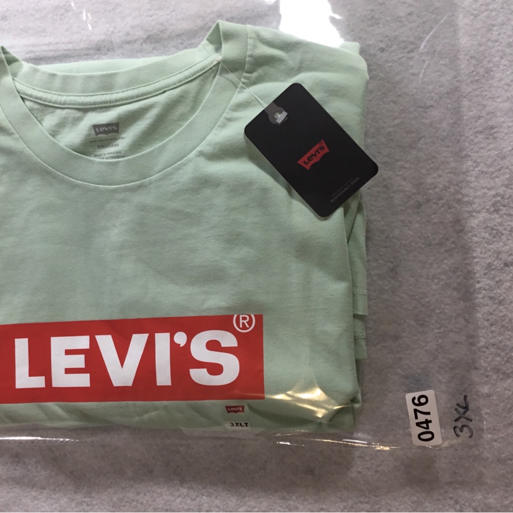 Levi's Mint Green Short Sleeve Tee with Red Logo 3XLT NWT - Picture 13 of 13